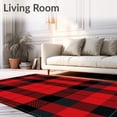 thumbnail image 2 of ODIKA 5'x7' Machine Washable Non-Slip Area Rug, Rustic Cabin Plaid Entryway Doorstep Greeting High Traffic Rug, Red, 622520, 2 of 7