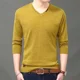 thumbnail image 5 of Suéteres de punto para hombre, cuello en V, ropa para hombre, pulóveres, camiseta negra, color sólido, liso, informal, clásico, ajustado, tejido, nuevo en oferta, tallas S, 5 of 5