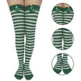 thumbnail image 4 of Mosey Christmas Stockings Thigh High Striped Unisex Bow-knot Stretchy Socks Cosplay Accessories, 4 of 7