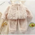thumbnail image 4 of Ougyinr Toddler Baby Fleece Pullover Tops Pants Set Newborn Winter Warm Sweatshirt Pants 2pcs Set With Bear Warm Outfits, 4 of 10