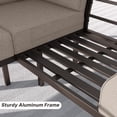 thumbnail image 3 of Gotland 5 Piece Aluminum Patio Furniture Set,Modern Metal Outdoor Patio Furniture w/5.1'' Thick Cushion and Rectangular Coffee Table,Patio Conversation Sets for Porch,Deck,Sand, 3 of 5