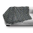 thumbnail image 3 of Acorn Soft Flannel Fleece Throw Blanket, Woodland Nature Illustration Mushroom Nuts Deer and Owl on Dark Green Background, Cozy Plush for Indoor and Outdoor Use, 60" x 80", Multicolor, by Ambesonne, 3 of 6