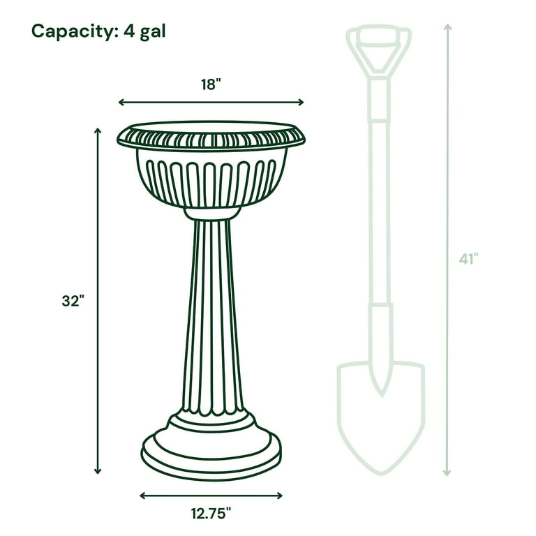 Bloem Grecian Urn Tall Pedestal Planter 32 Bloem Grecian Urn Tall Pedestal Planter 32