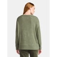 thumbnail image 3 of Time and Tru Women's Hacci Knit Tee with Long Sleeves, Sizes XS-XXXL, 3 of 5