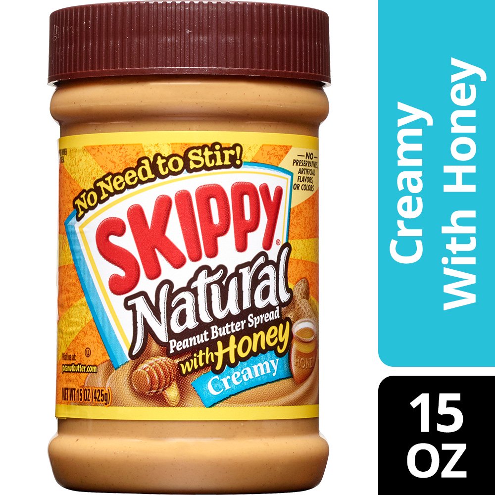 Skippy Natural Creamy Peanut Butter Spread With Honey, 15 Oz Walmart