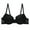 Black, variant on Women's Floral Lace Underwire push up Bra 32B