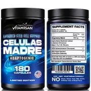 Vitamisan Stem Cell Support Celulas Madre Adaptogenic – Lion’s Mane, Beta Glucans, AFA, Spirulina – Brain & Immune Health – 180 Capsules – Non-GMO, Gluten Free, Made in USA