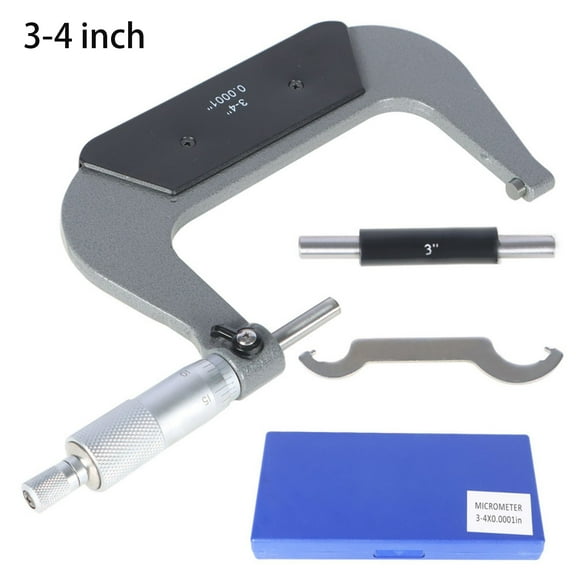 3-4 inch Precision Outside Micrometer 0.0001 inch Carbide Tipped for Precision Measurement Work