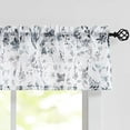 thumbnail image 2 of Blue and Grey Floral Sheer Kitchen Curtains and Valances Set for Cafe 3 Piece Watercolor Flower Print Tiers&Valance Set 36 inch Length Rod Pocket, 2 of 6