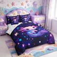 thumbnail image 2 of Manfei Colorful Axolotl 7-Piece Twin Bedding,Watercolor Animals Pattern Bedding Comforter Set,Colorful Stars Reversible, 2 of 7