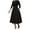 Black, variant on Women's Elegant Bell Sleeve Cocktail Party Dresses for Wedding Guest Fit and Flare Modest Church Midi Evening Dress