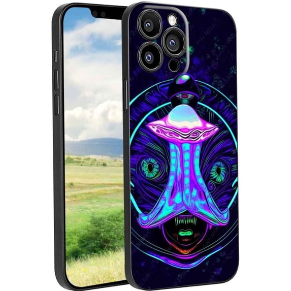 Compatible with iPhone 13 Pro Phone Case, Psychedelic-Trippy-Alien-Art-Visuals-Colours02 Case Men Women, Flexible Silicone Shockproof Case for iPhone 13 Pro