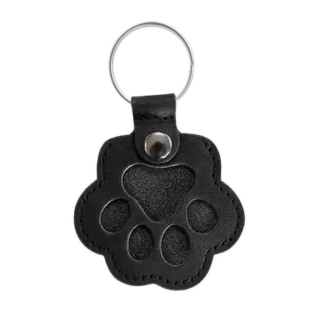 Llavero con forma de huella de perro o gato, un bonito recuerdo para amantes de los perros. negro