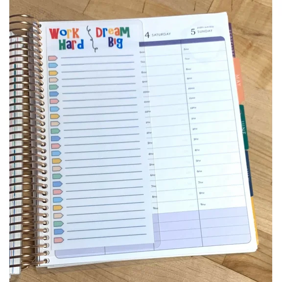 Work Hard' Checklist To Do List Short Dashboard 4 Use With Erin Condren Planner
