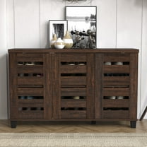 STYLIVIA Lismore 3 Door Shoe Cabinet, Dusty Walnut
