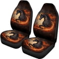 thumbnail image 5 of Uourmeti Flaming Horse Art Car Seat Covers Stretchy Car Seat Covers Full Set Full Backrest Auto Decor Interior Fit for Cars Truck, 5 of 10