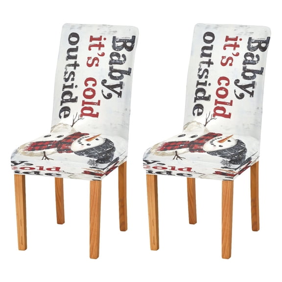 BZSMCE Chairs Slipcovers Dining Chair Covers Snowman with The Words Creative Pattern