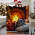 thumbnail image 4 of Christmas Cat Blanket Winter Warm Soft Cozy Throw for Holiday Festive Home, 4 of 7