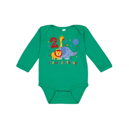 

Inktastic Safari 2nd Birthday Gift Baby Boy or Baby Girl Long Sleeve Bodysuit