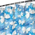 thumbnail image 3 of Pink Butterfly Geometric Pattern Shower Curtain 72"x84" ,Bathroom Decorative Shower Curtains Set with 12 Hooks,Modern Waterproof Washable Shower Curtain, 3 of 6
