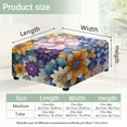 thumbnail image 7 of Xoenoiee Boho Mandala Flower Print Ottoman Cover, Stretch Square Ottoman Slipcovers Foot Stool Cover for Living Room, Folding Storage Furniture Protector with Elastic Bottom, Machine Washable, L, 7 of 7