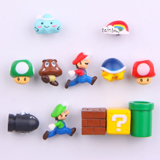 10pcs 3D Super Mario Fridge Magnets Refrigerator Magnet Sticker Birthday Gift 