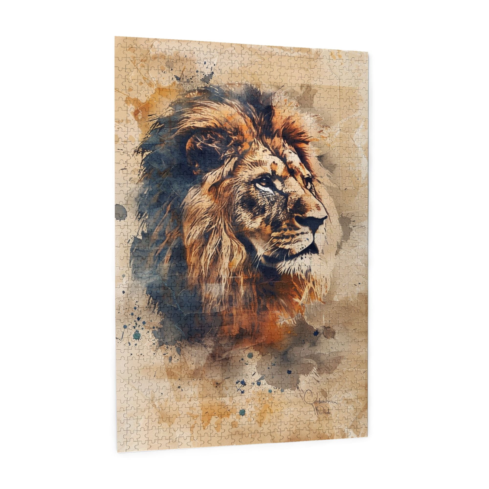 1000 PCS Vintage Lion 1000 Piece Vibrant Jigsaw Puzzle,Stress Relieving Pleasure,Classic Animal Wooden Puzzle For Adults,Ideal For Relaxation And Family Fun,Challenging Brain Exercise