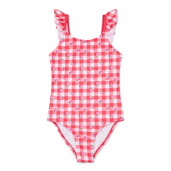 Wonder Nation Girl's Strawberry Gingham 1-Piece, Sizes 4-16