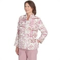 Alfred Dunner Womens Fuzzy Medallion Print Jacket