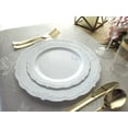 thumbnail image 3 of " OCCASIONS " 120 Plates Pack,(60 Guests) Vintage Wedding Party Disposable Plastic Plates Set -60 x 10'' Dinner + 60 x 7.5'' Salad / Dessert (Verona Plain White), 3 of 8