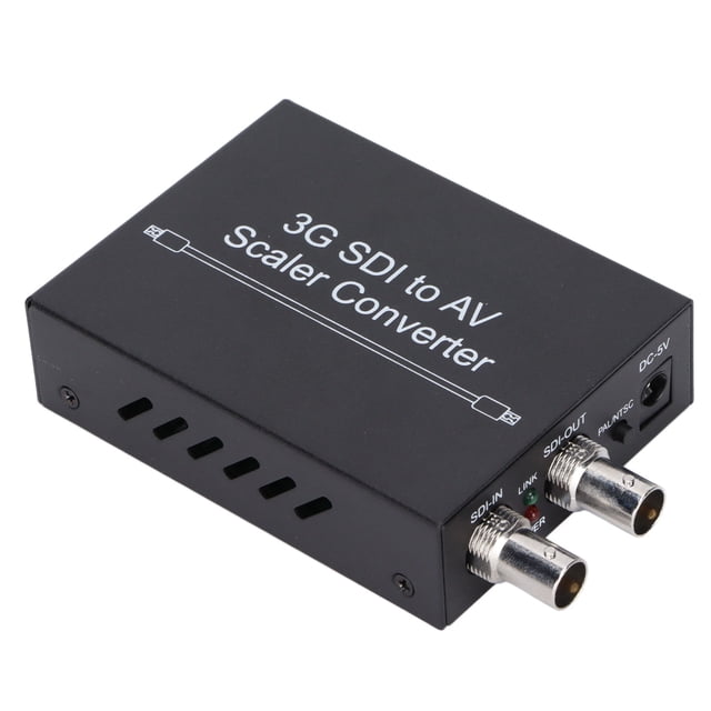 SDI To PAL / NTSC-M Converter, Compact Long Transmission Distance 3G SDI To AV Converter Automatic Video Mode Detection AC 100-240V for Home EU Plug,UK Plug,US Plug,AU Plug