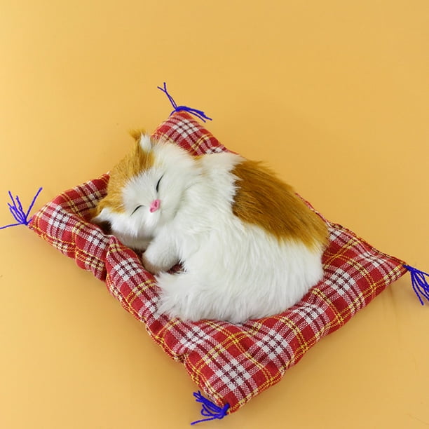 Juguete de animales de peluche de gato de simulación llamará con alfombra de tela gato durmiente el muñeco de peluche regalos para niños Wmkox8yii shdjk7093
