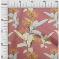 thumbnail image 2 of oneOone Cotton Poplin Twill Dark Peach Orange Fabric Florals Dress Material Fabric Print Fabric By The Yard 56 Inch Wide, 2 of 5