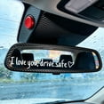 thumbnail image 5 of 3Pc Rear View Mirror Decor Stickers - 11X2Cm I Love You Drive Safe Design With Heart Accent - Car Rearview Mirror Decals For Safe Driving Lovers, Vehicle Interior Decor, 5 of 5
