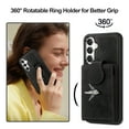 thumbnail image 5 of Petocase for Samsung Galaxy A54 5G Wallet Case,with Card Holder and 360 ° Rotatable Ring Holder,TPU Frame PU Leather Phone Cover with Back Card Slots Rugged Shockproof,Black, 5 of 7