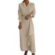 thumbnail image 1 of Gibobby Vestido de manga larga Vestido formal elegante para mujer con estilo vintage y cintura ceñida(Beige,XL), 1 of 5