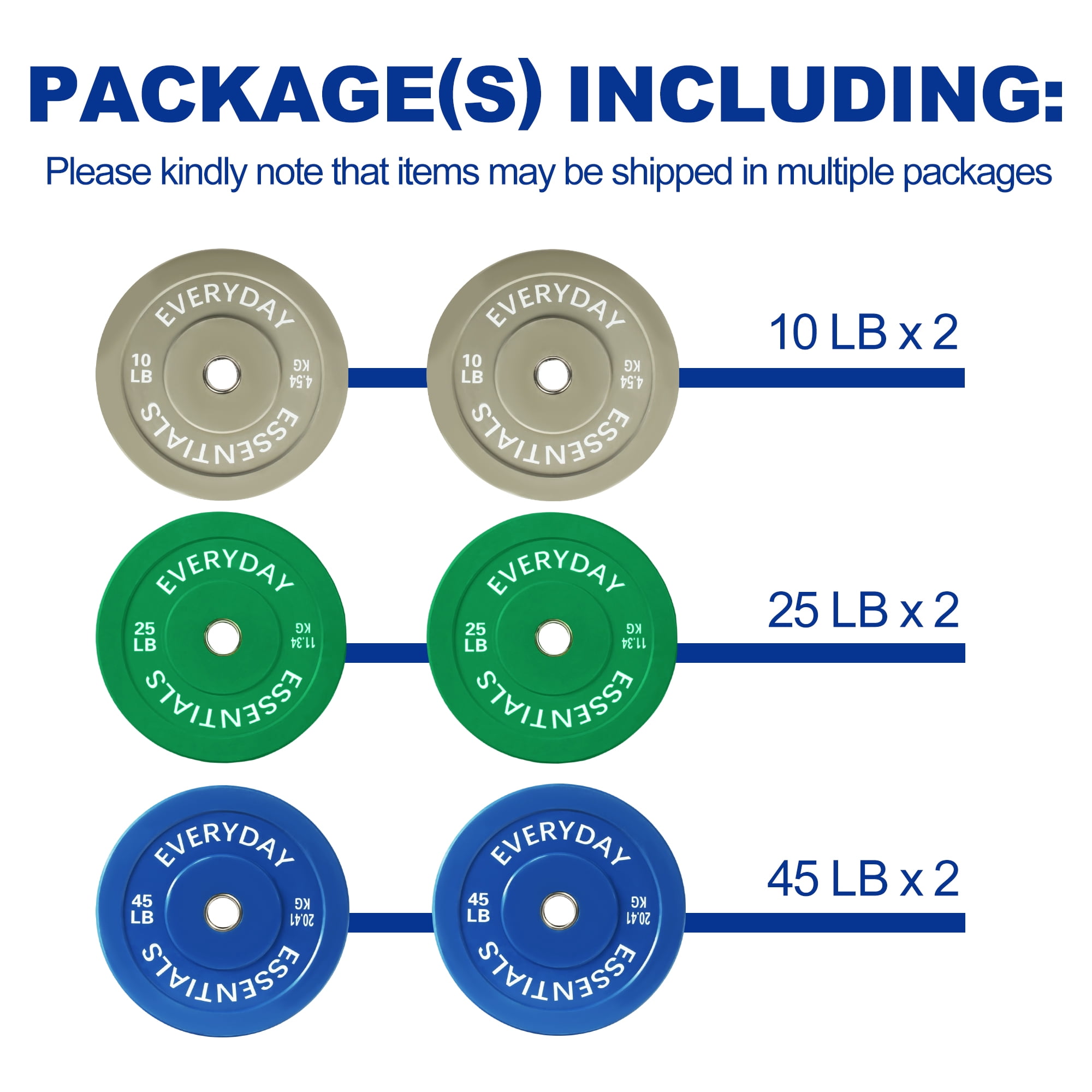 BalanceFrom Olympic Bumper Plate Weight Plate with Steel Hub, Color Coded, 160 lbs Set