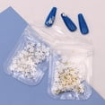 thumbnail image 3 of Joyería para decoración de uñas con flores blancas, resina tridimensional, tamaño de flor de cinco pétalos, mezclada con cuentas de acero doradas y plateadas, 3 of 5
