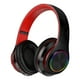 thumbnail image 1 of Auriculares supraaurales plegables con LED rosa con Bluetooth 5.0, subwoofer, micrófono integrado, llamada inalámbrica, cancelación de ruido estéreo, almohadillas suaves para las orejas, 1 of 4