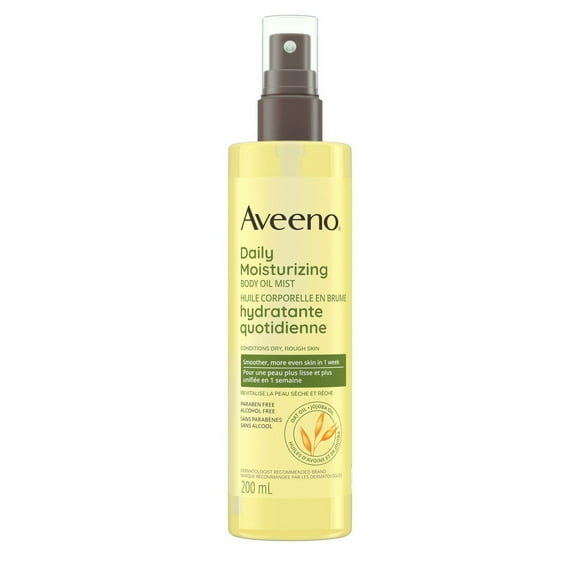 Brume à base d’huile Aveeno Soin hydratant quotidien, avec huiles d'avoine et de jojoba, Huile de massage, Hydratant quotidien, Sans parabènes 200 ml