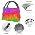 thumbnail image 4 of Fotbe Colorful Glitter Bolsa Térmica Portátil con Estampado, Bolsa de Entrega de Alimentos Aislada, Bolsa Reutilizable de Gran Capacidad para Comidas y Supermercado, 4 of 6