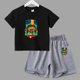 thumbnail image 3 of Conjunto de 2 piezas de camiseta y pantalones cortos divertidos de verano para niños y adolescentes, juego de lucha de algodón, Anime, Cosplay, ropa informal para niño y niña, conjunto para bebé, 3 of 5