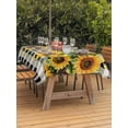 thumbnail image 4 of Rectangle Outdoor Tablecloth With Umbrella Hole And Zipper– Sunflower Waterproof Patio Table Cover for Party, Picnic, Backyard, 60"x84" , Rustic Farmhouse Barn Star Black Buffalo Plaid, 4 of 8