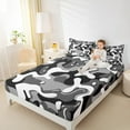 thumbnail image 4 of Feelyou Cartoon Camouflage Bed Sheets, Abstract Grey King Sheets, Teens Kids Boys Girls Sheet Set, Super Cozy Room Decor, 4-Piece, 4 of 7
