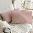 thumbnail image 3 of A1HC Set of 2 Luxurious Soft Velvet Throw Pillow Covers Only, 12"x20", Pink, Decorative Cushion Covers with Hidden YKK Zipper for Sofa or Bed, 3 of 5