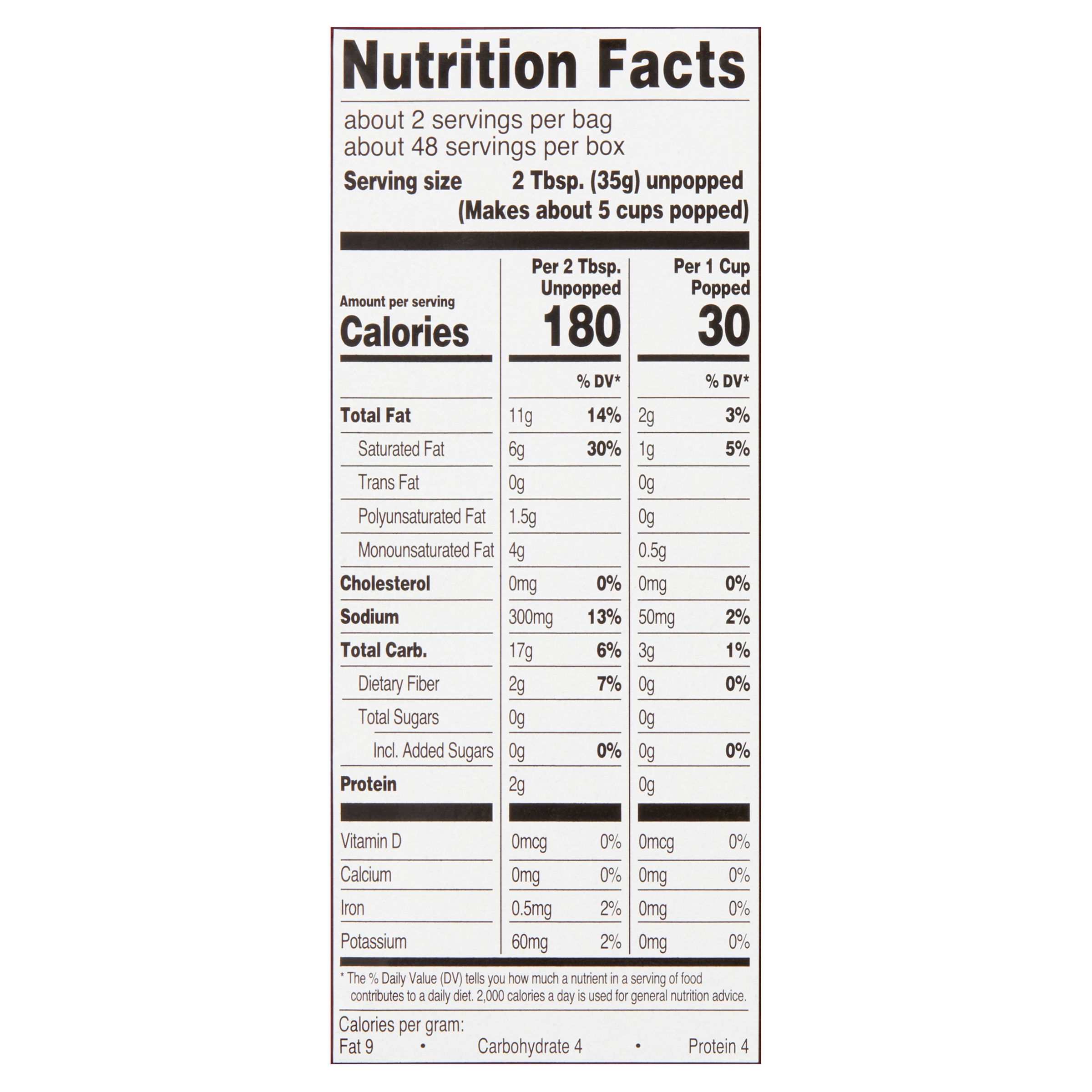 Great Value Extra Butter Microwave Popcorn, 2.55 oz, 24 Count