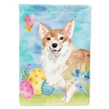 Corgi Easter Garden Flag