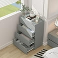thumbnail image 3 of Dresser for Bedroom, 23.6''W 4 Drawer Dresser, Wood Nightstand for Bedroom, Modern Closet Drawers Stackable Storage Cabinet for Entryway, Small Dresser Drawer Chest for Hallway, Office, Gray, 3 of 5
