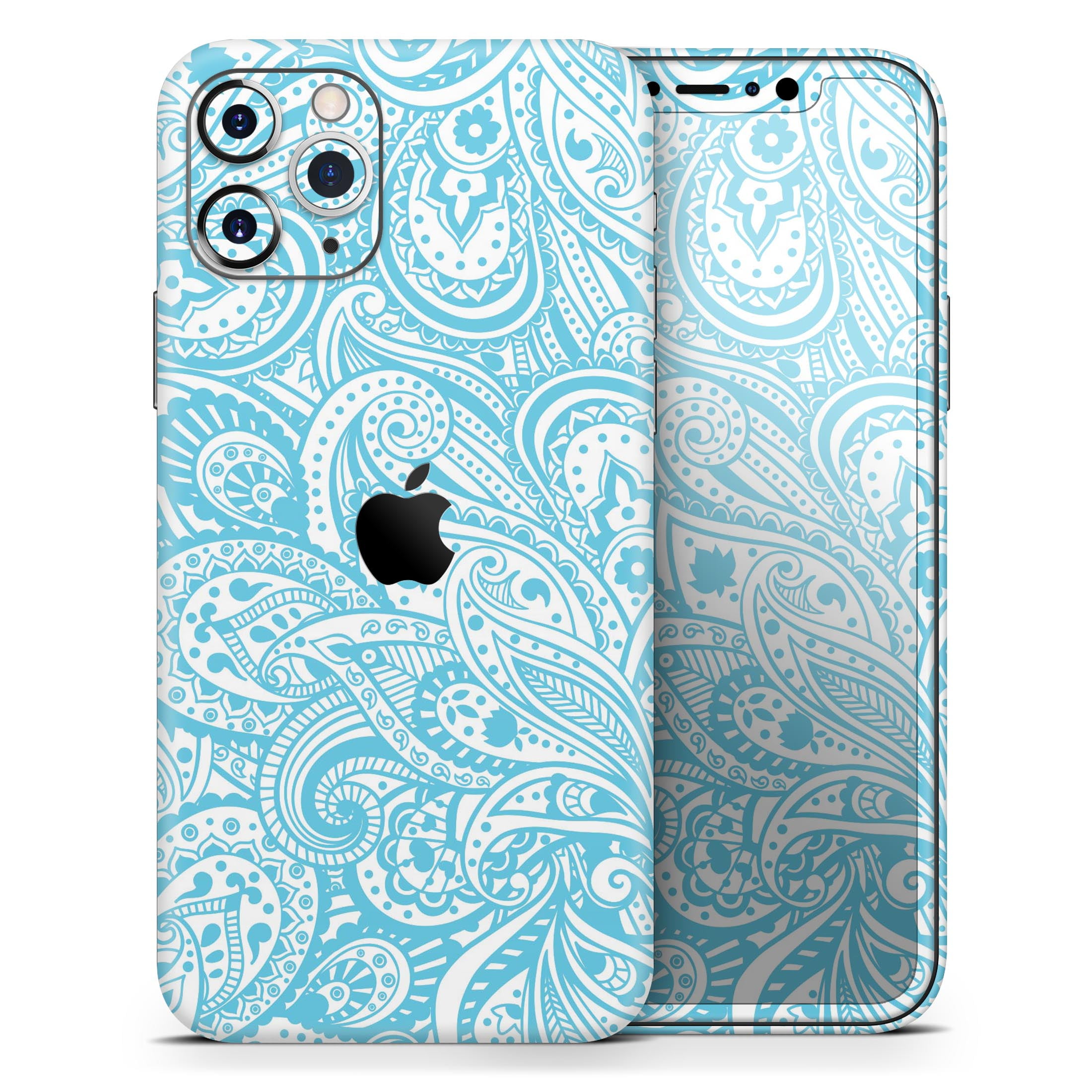 Light Blue Paisley Floral Pattern V3 - DesignSkinz ...