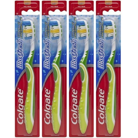 (4 pack) (4 Pack) Colgate MaxFresh Full Head Toothbrush, Soft